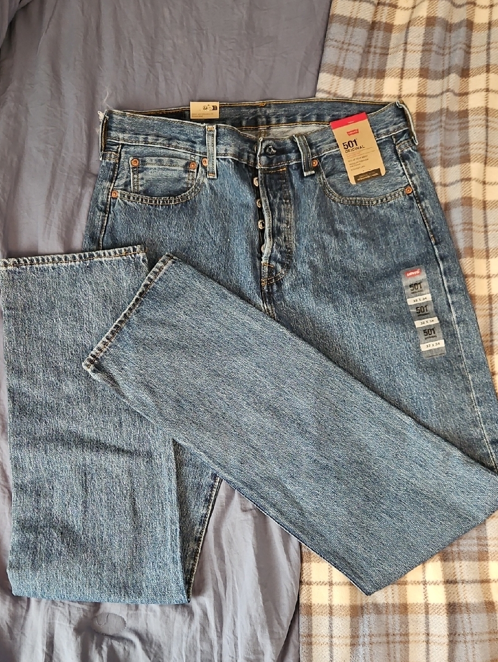 Levis 501 Original Button Fly New With Tags 32×34
